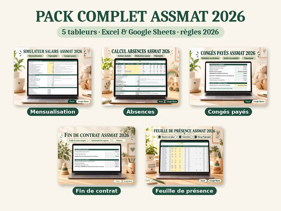 Aperçu du Pack Assistante maternelle 2026